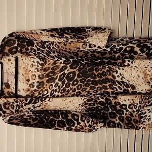 Chico’s sheer animal print front cardigan/coverup size 2 (large)